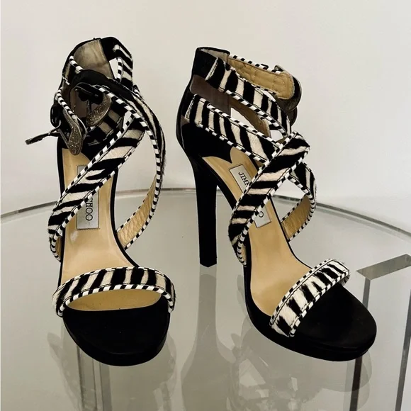 Strappy Heel Jimmy Choo Zebra Heels Jimmy Choo Shoes Zebra Jimmy